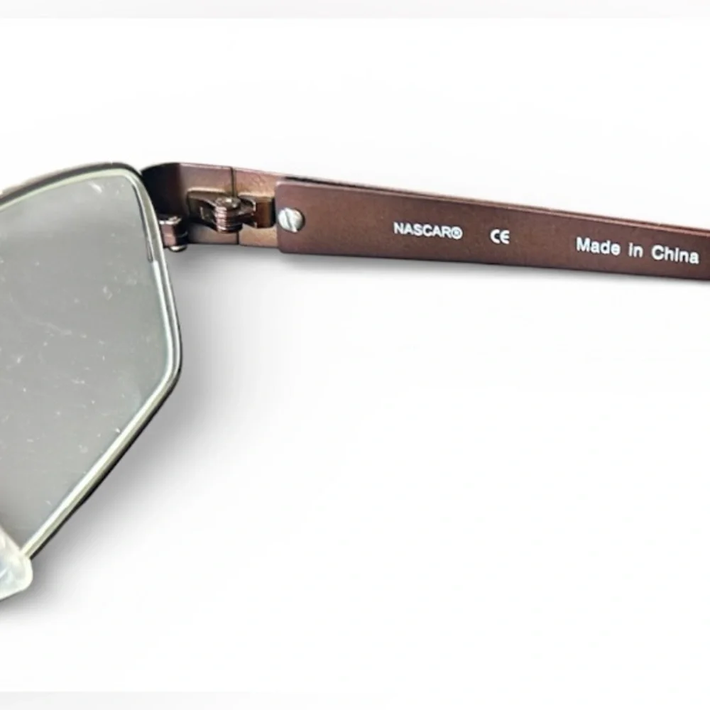 NASCAR NCO 1002 Unisex Eyeglasses Frames BWN DT 55•17•135 Rectangular Wire Rim - Picture 11 of 15